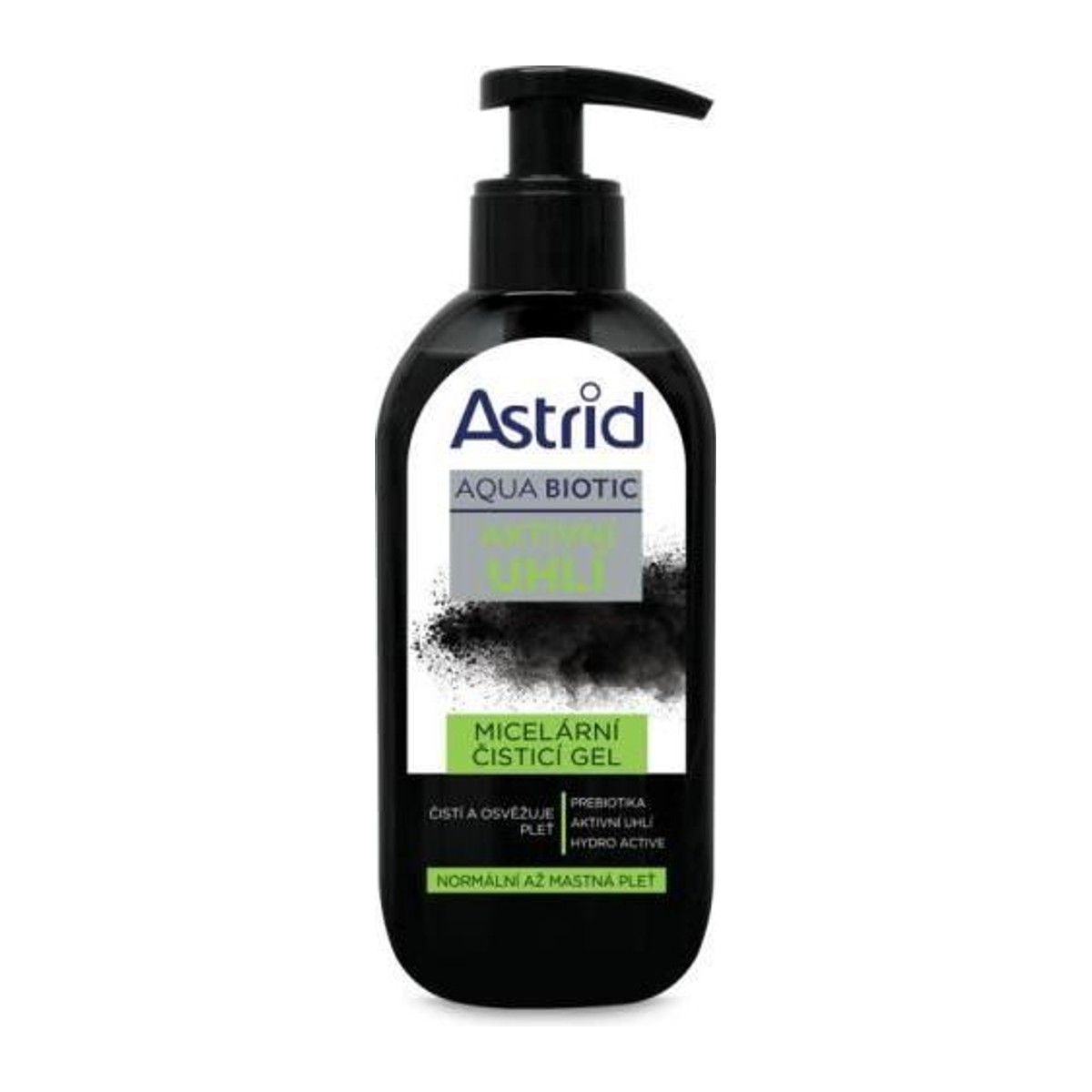 Astrid aqua biotic aktivní uhlí čisticí gel normální mastná pleť 200ml