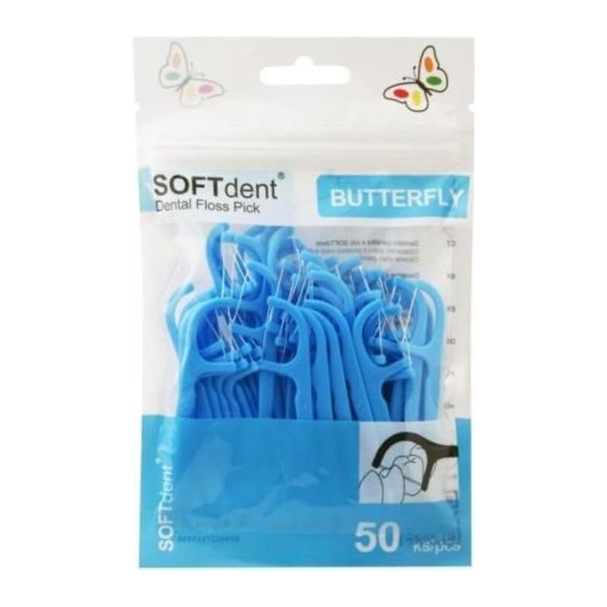 Soft Dent Butterfly dentální párátka 50 ks mix barev