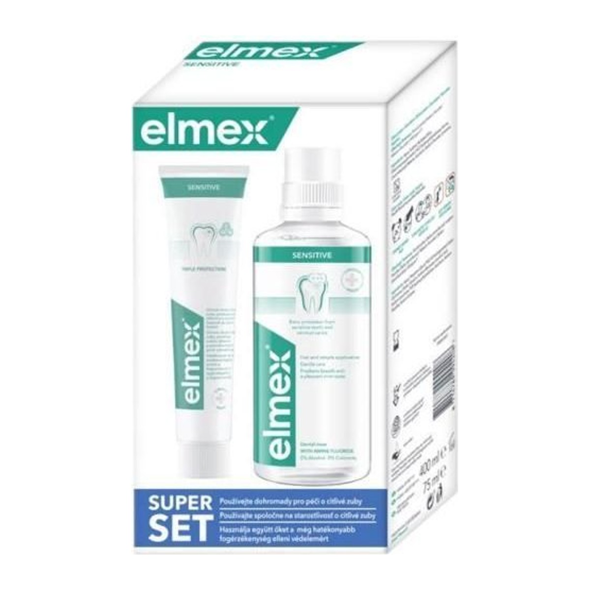 Elmex Sada (zubní pasta+ ústní voda) sensitive 75ml + 400ml