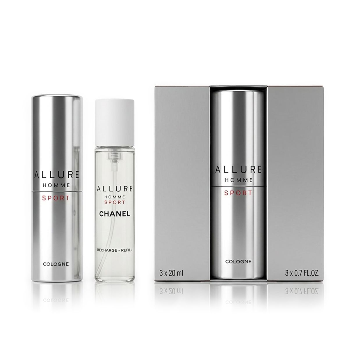 Chanel Allure Homme Sport EDC Refillable 20 ml + EDC Refillable 2 x 20 ml (man)