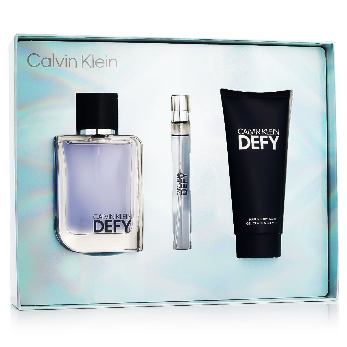 Calvin Klein Defy EDT 100 ml + EDT MINI 10 ml + SG for Body & Hair 100 ml (man)
