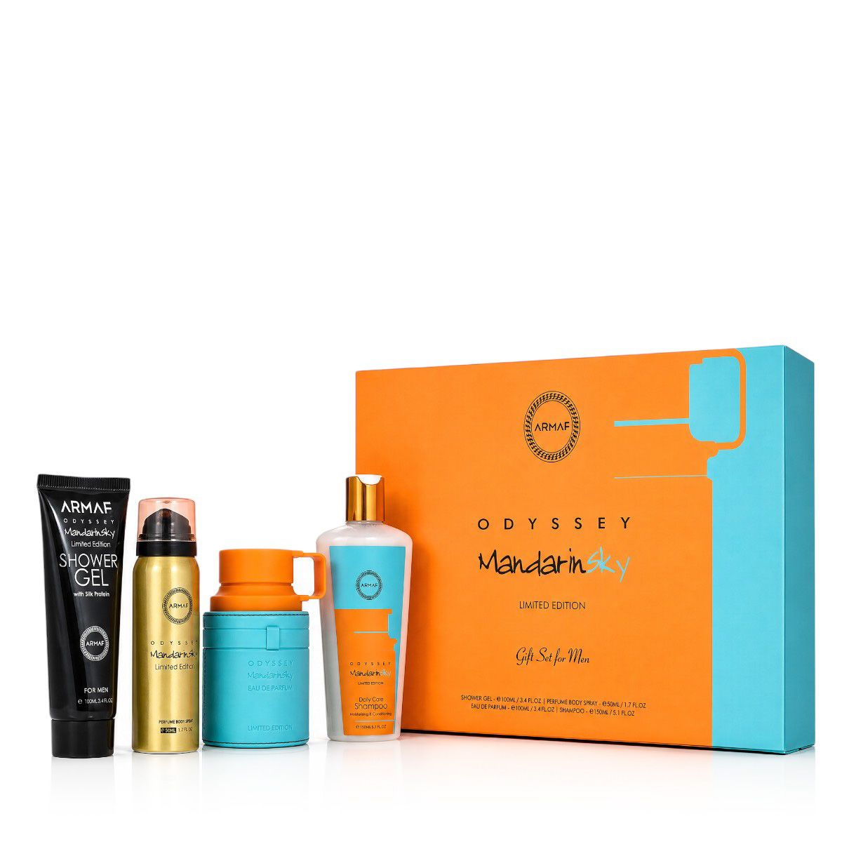 Armaf Odyssey Mandarin Sky EDP 100 ml + Bodyspray 50 ml + SG 100 ml + Shampoo for Men 250 ml (man)