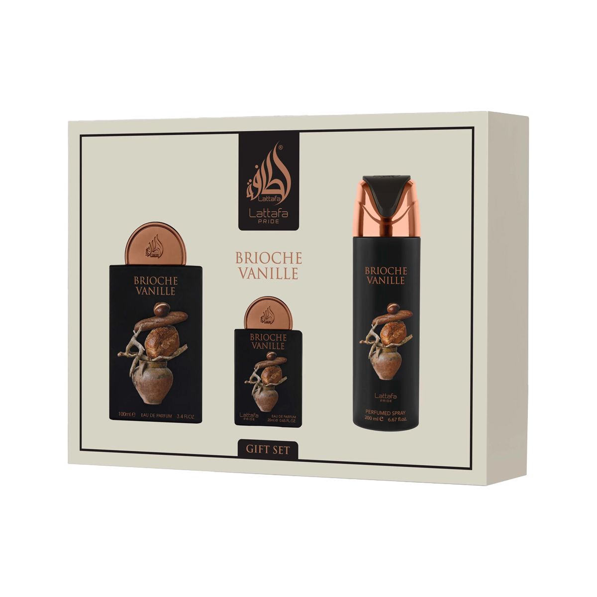 Lattafa Pride Brioche Vanille EDP 100 ml + EDP 20 ml + DEO VAPO 200 ml (unisex)