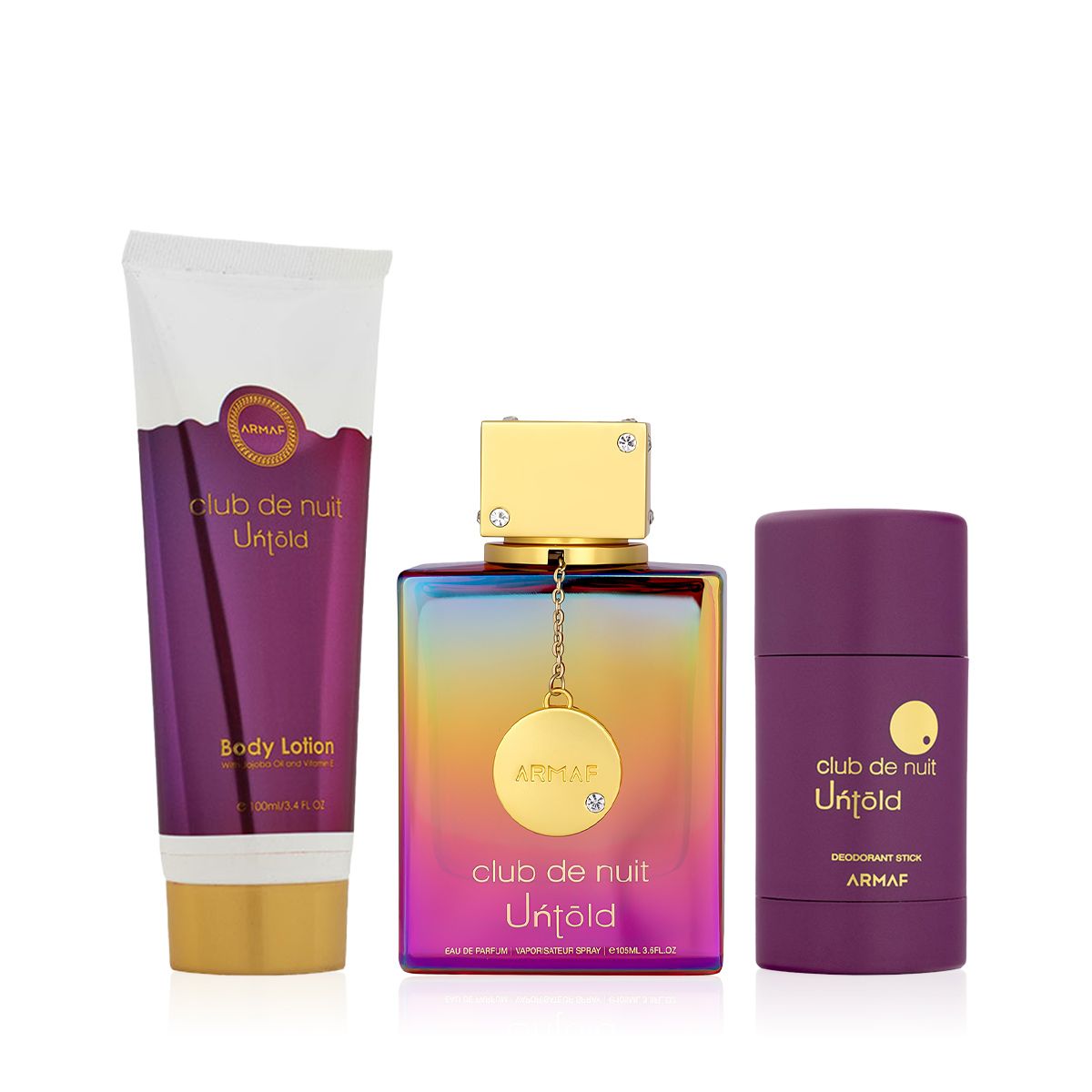 Armaf Club de Nuit Untold EDP 105 ml + DST 75 g + BL 100 ml (unisex)