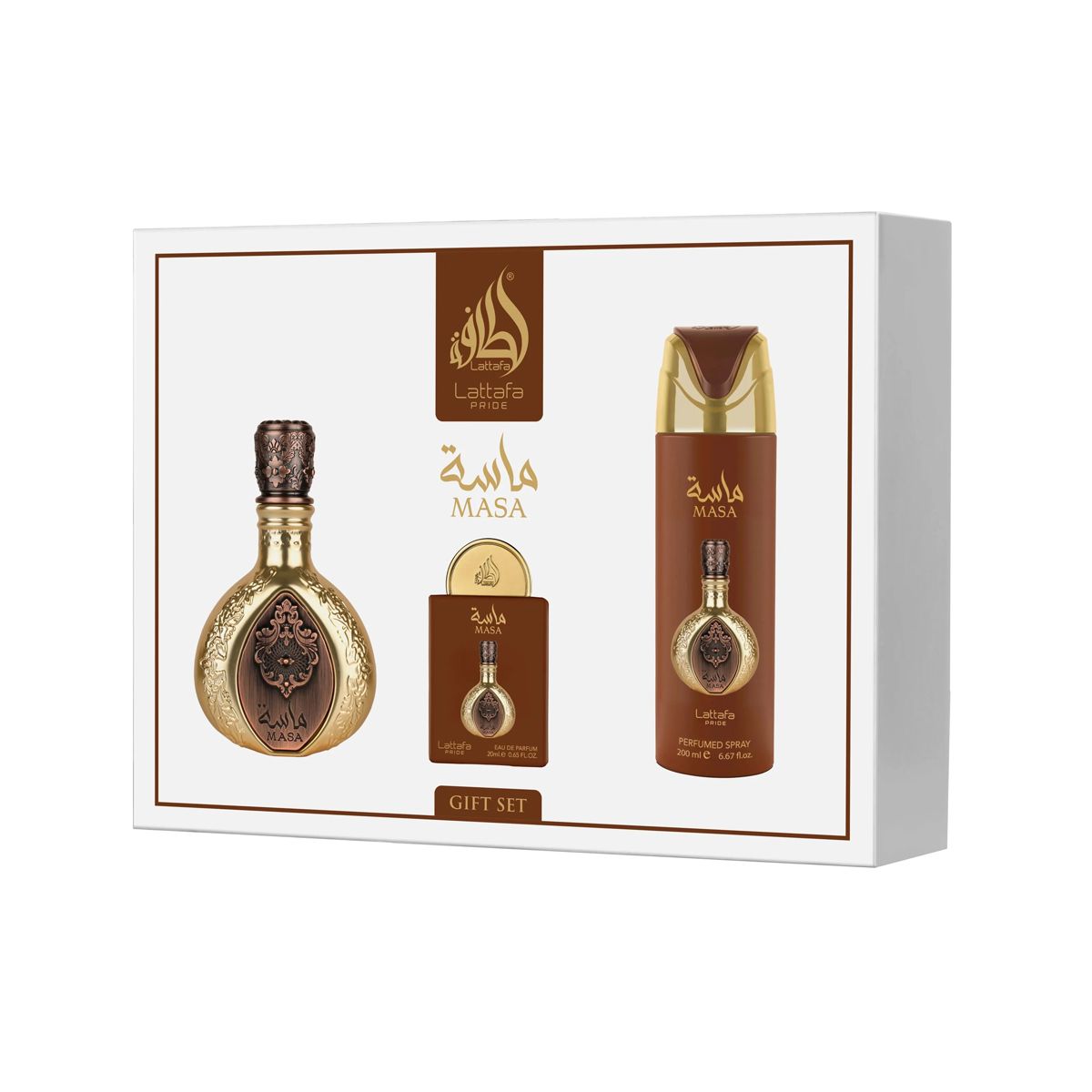 Lattafa Pride Masa EDP 100 ml + EDP 20 ml + Bodyspray 200 ml (unisex)