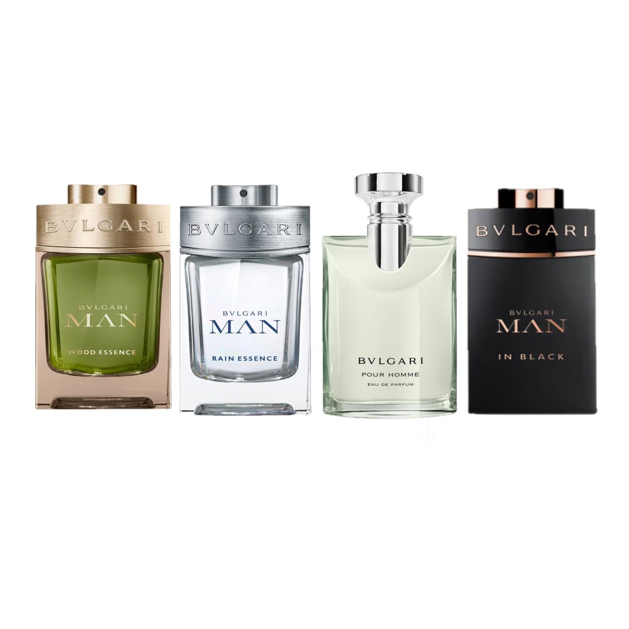 Bvlgari Rain Essence 5ml + Man in Black 5ml + pour Homme 5ml + Wood Essence 5ml