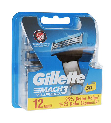 Gillette Mach3 Turbo spare blades for men 12 ks