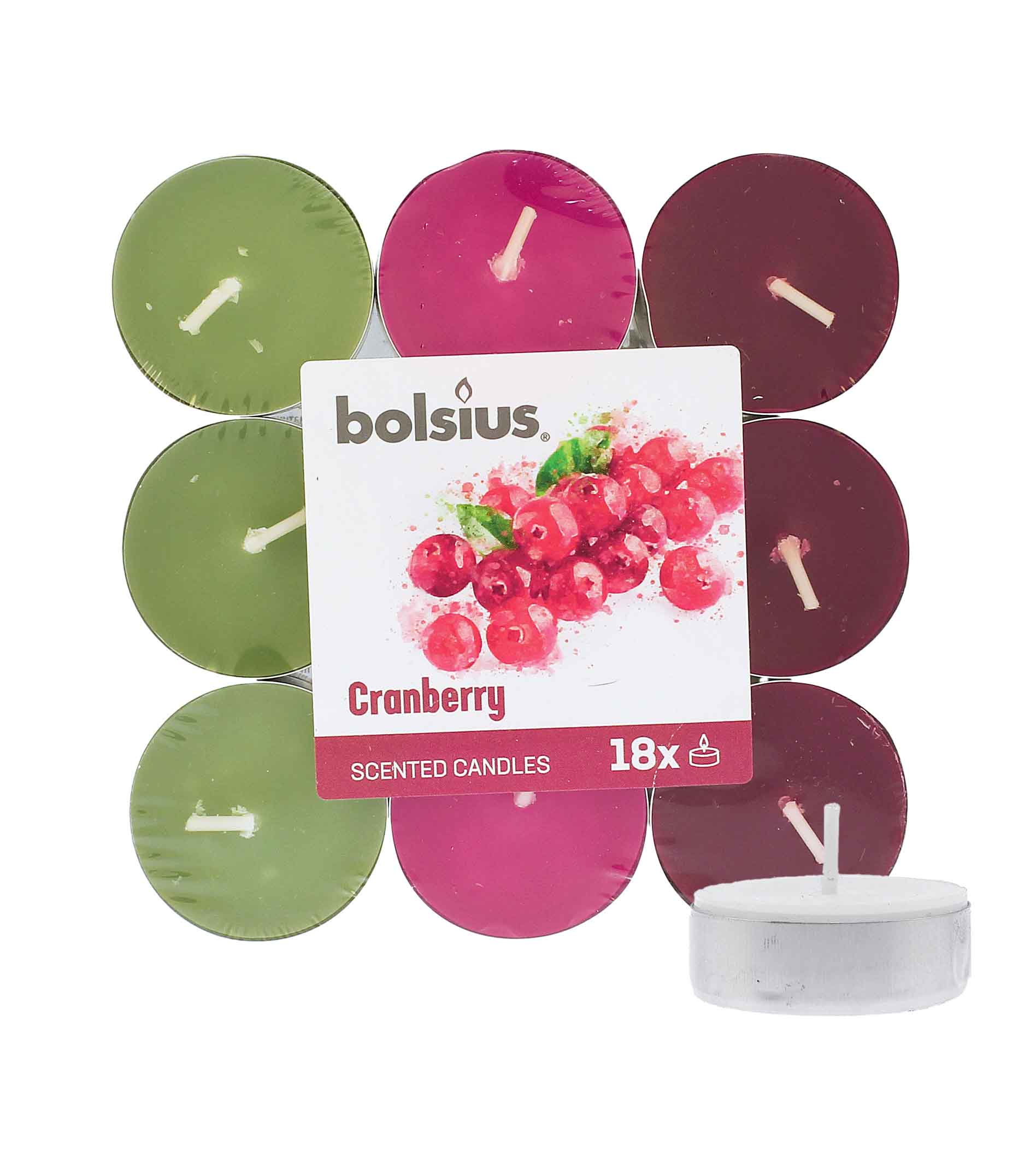 Bolsius Scented Tealights Cranberry 4h Tealight Candle 18pcs