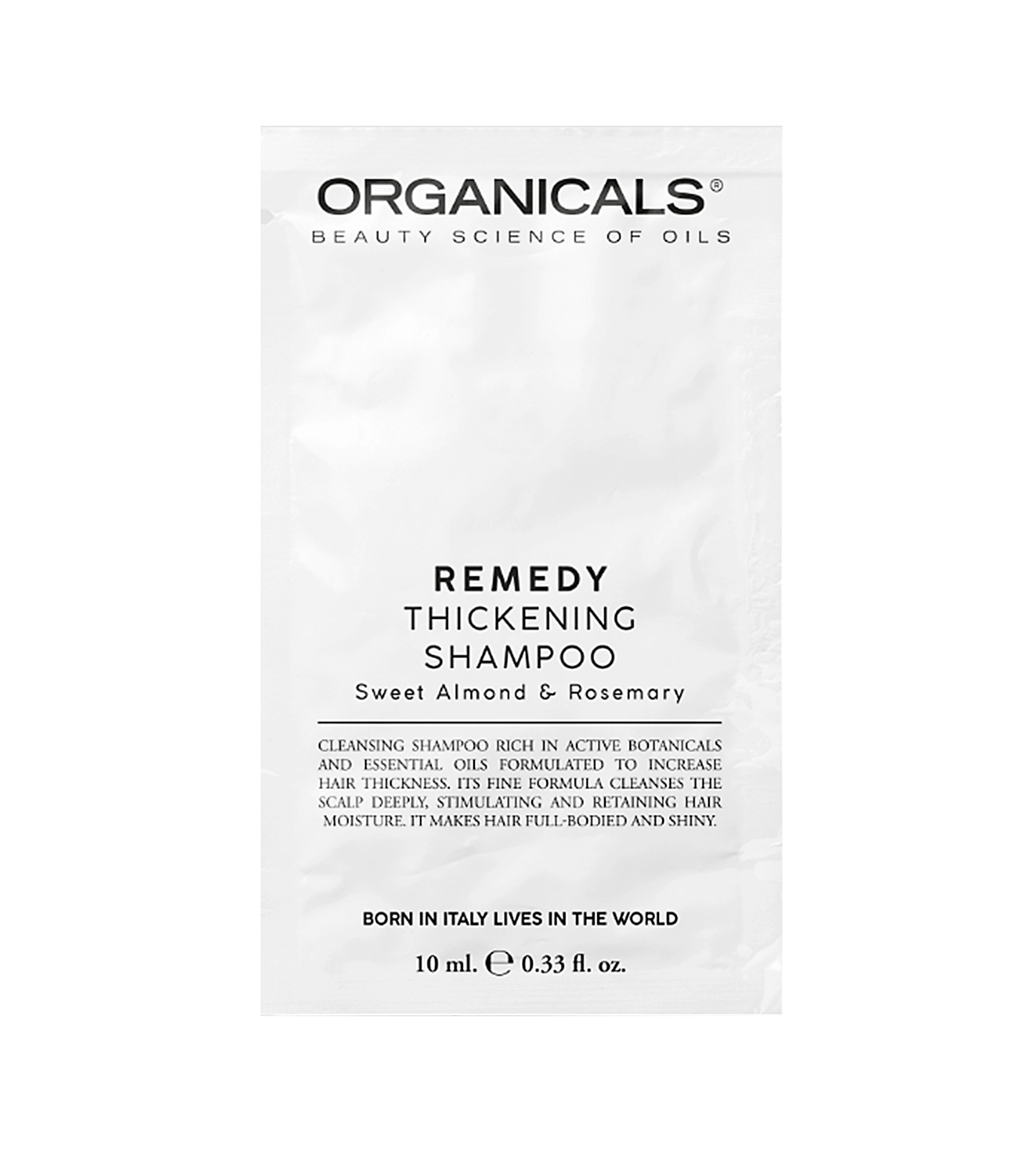 Organicals REMEDY Thickening Shampoo Sweet Almond & Rosemary strengthening shampoo for fine hair 10 ml