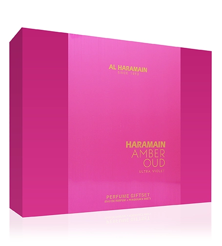 Al Haramain Amber Oud Ultra Violet gift set for women eau de parfum 75 ml + eau de parfum 30 ml + body mist 200 ml
