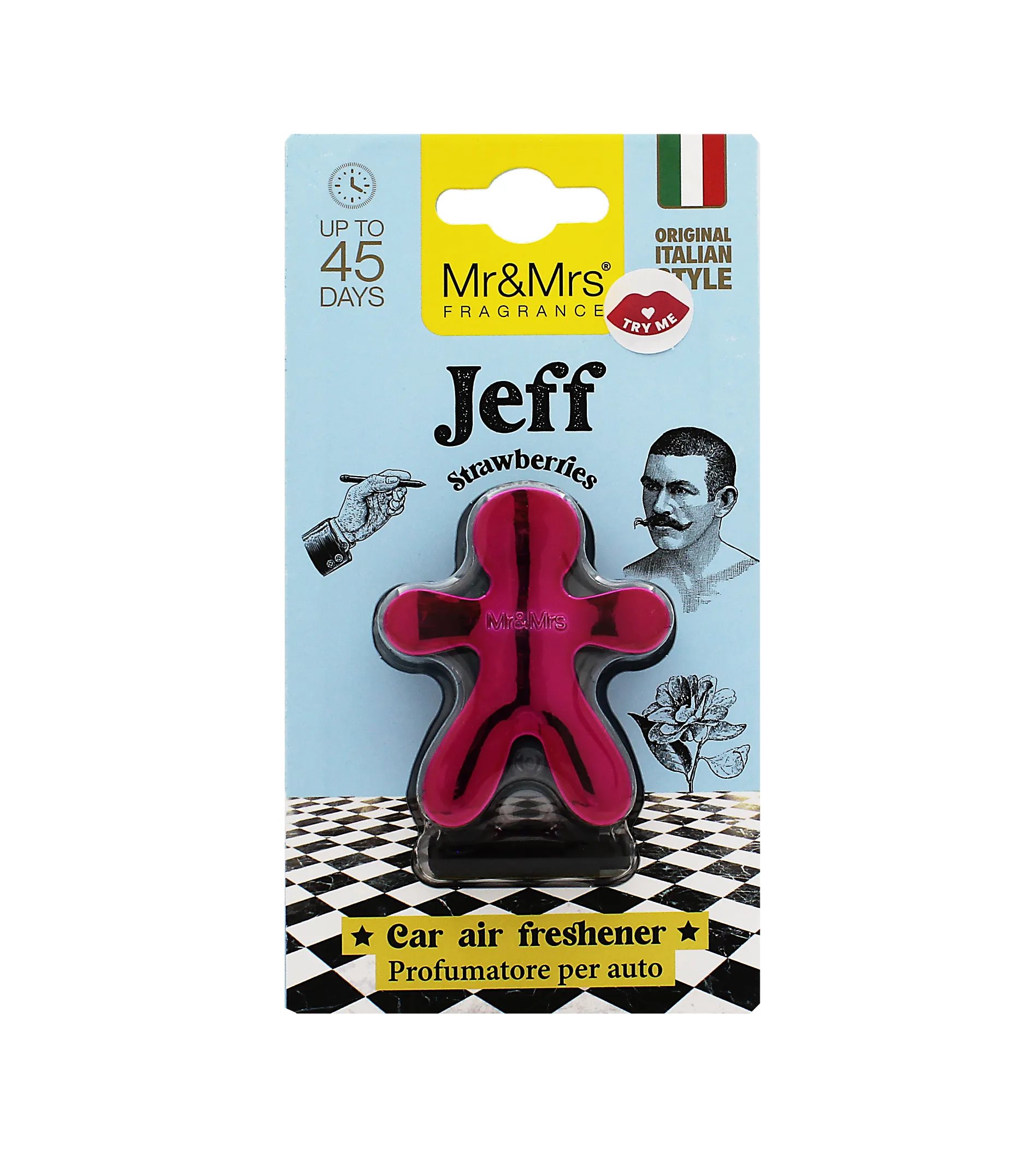 Mr&Mrs Fragrance Jeff Chrome Strawberries Car Air Freshener