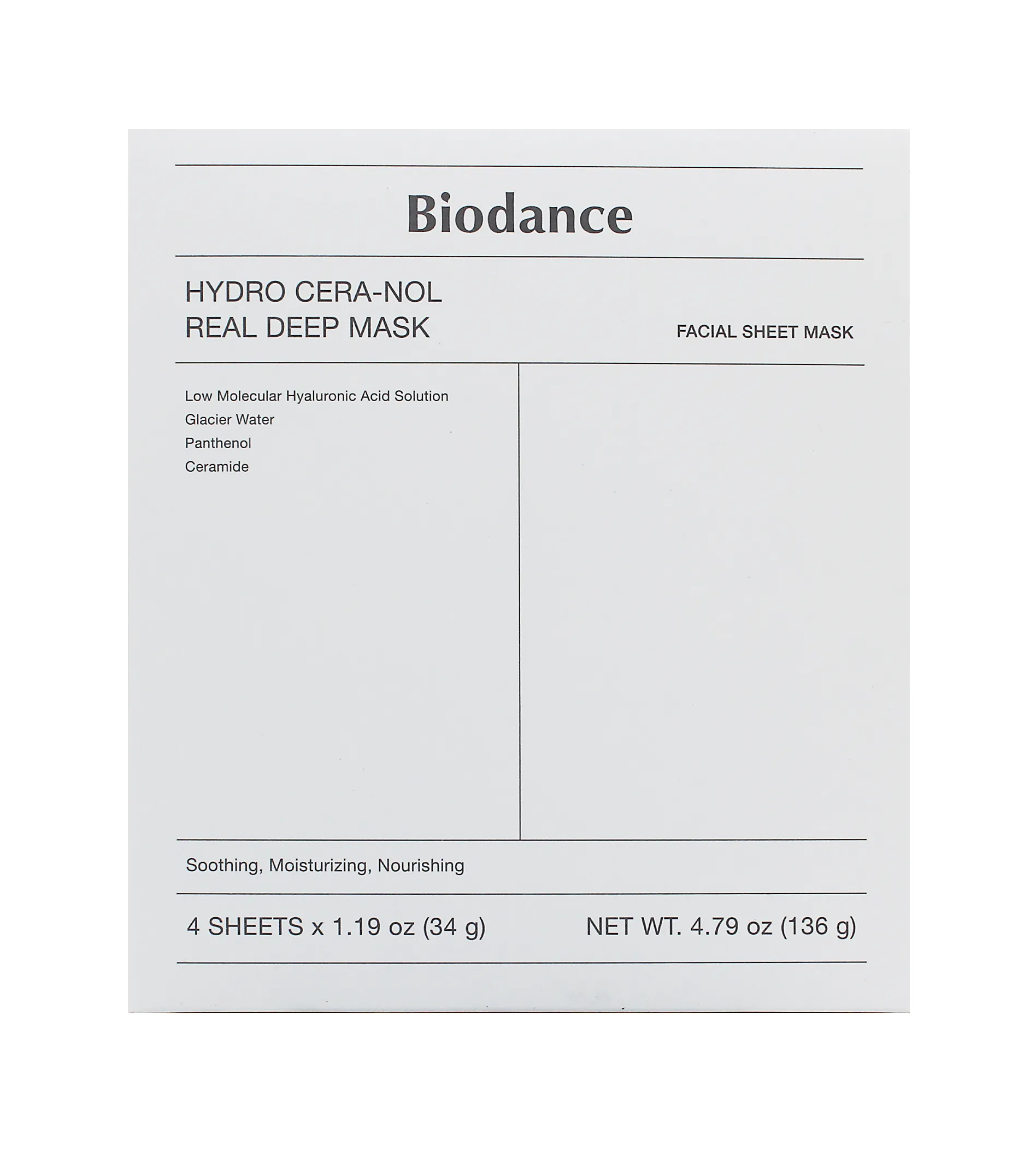Biodance Hydro Cera-Nol Real Deep Mask 4x34g