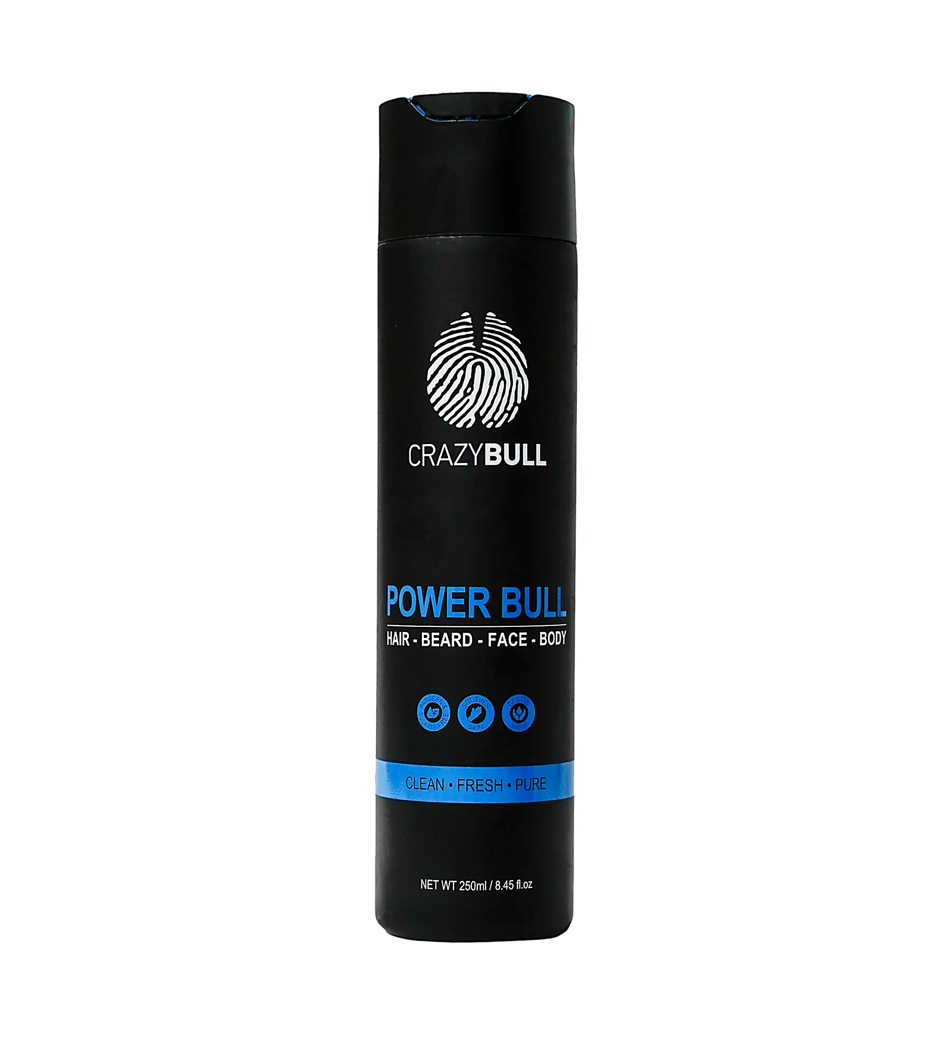 CrazyBull Power Bull Hair-Beard-Face-Body Shampoo 250ml
