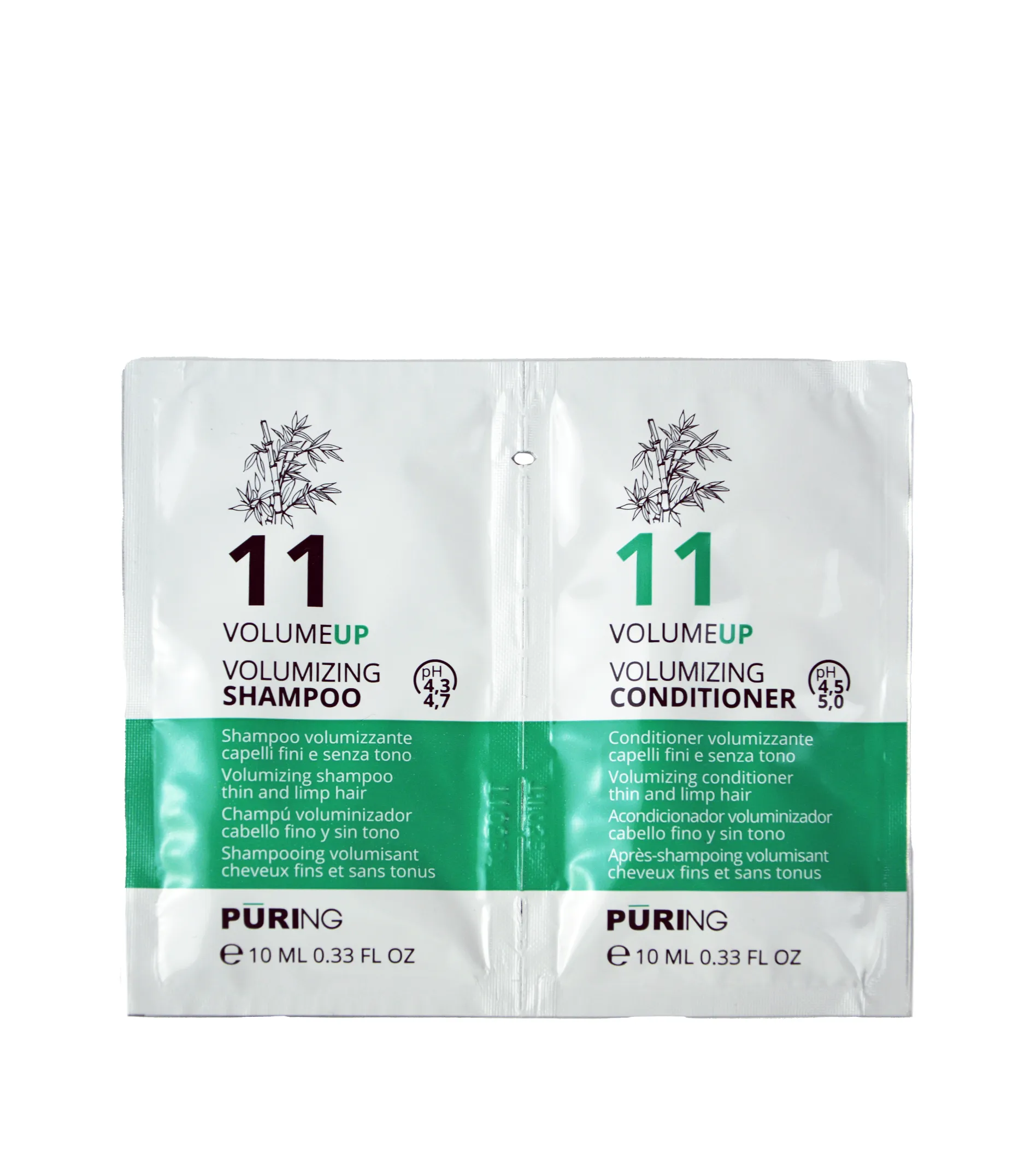 PURING 11 VolumeUp Volumizing Shampoo + Conditioner 10+10ml
