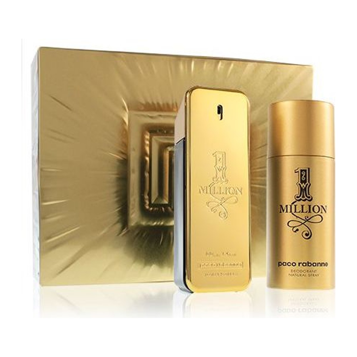 Paco Rabanne 1 Million dárková sada: toaletní voda 100 ml + deosprej 150 ml