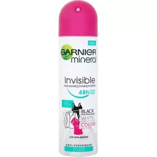 Garnier deodorant 150ml Invisible Black White Color Clean Fresh