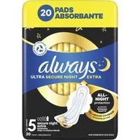 Always hygienicke vložky ultra secure night s5 20ks