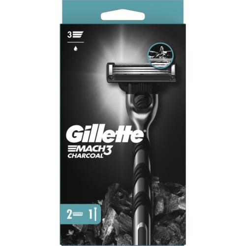Gillette Mach3 charcoal strojek + 2 hlavice