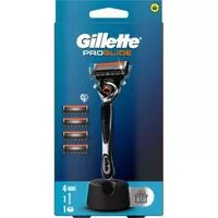 Gillette strojek + 4 hlavice + stojan proglide
