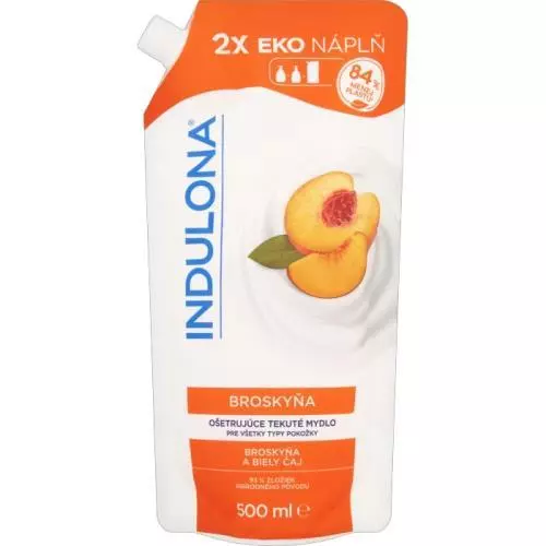 Indulona tekuté mýdlo 500ml náplň Broskev